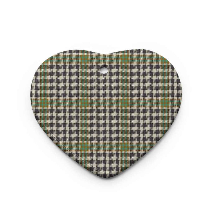 Scottish Burns Check Clan Tartan Ceramic Ornament Heart Shape Tartan Plaid