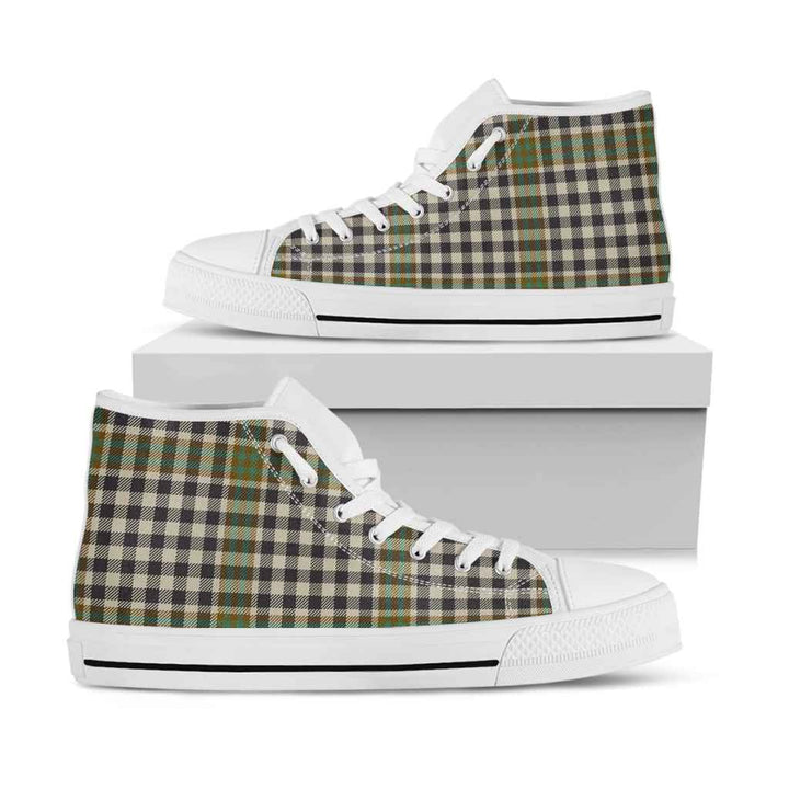 Scottish Burns Check Clan Tartan High Top Shoes White Sole Tartan Plaid
