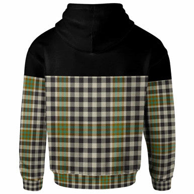 Scottish Burns Check Clan Tartan Hoodie - Horizontal Style Back Side Tartan Plaid