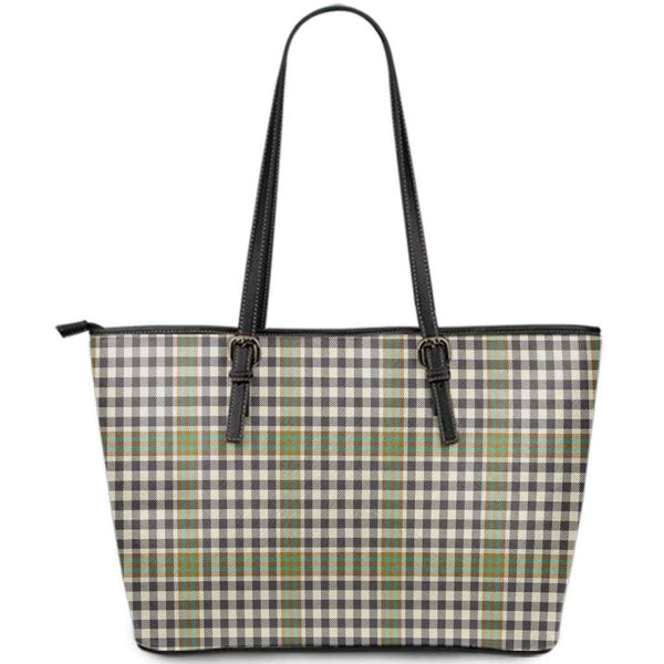 Scottish Burns Check Clan Tartan Leather Tote Tartan Plaid