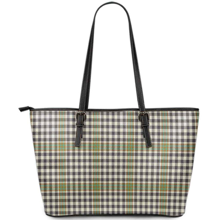 Scottish Burns Check Clan Tartan Leather Tote Tartan Plaid