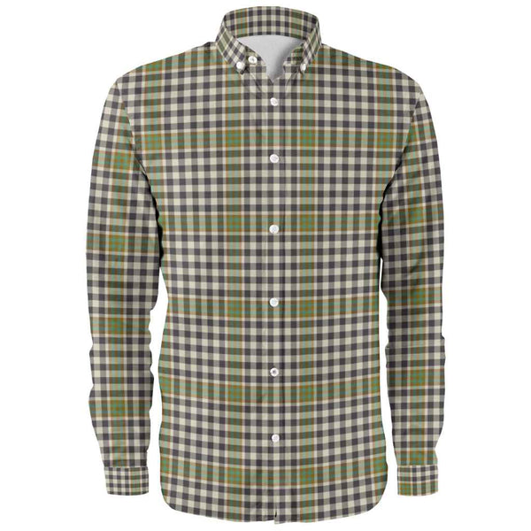 Scottish Burns Check Clan Tartan Long Sleeve Shirt Front Side Tartan Plaid