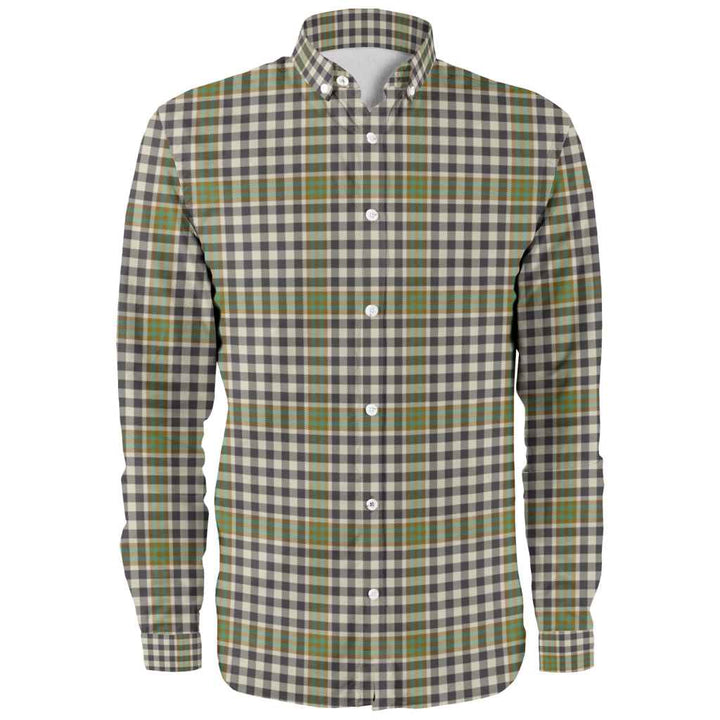Scottish Burns Check Clan Tartan Long Sleeve Shirt Front Side Tartan Plaid