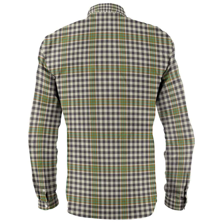Scottish Burns Check Clan Tartan Long Sleeve Shirt Back Side Tartan Plaid