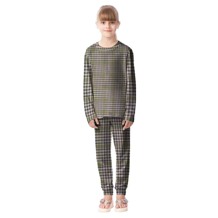 Scottish Burns Check Clan Tartan Pajama Set Kid Front Side Tartan Plaid
