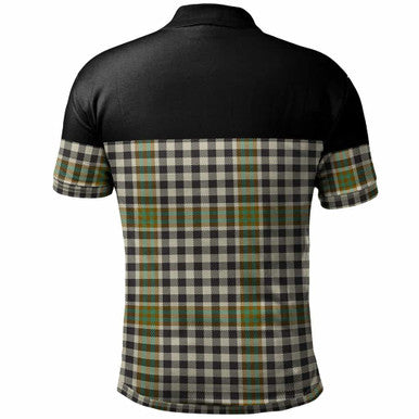Scottish Burns Check Clan Tartan Polo Shirt - Horizontal Style Back Side Tartan Plaid