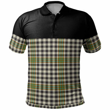 Scottish Burns Check Clan Tartan Polo Shirt - Horizontal Style Front Side Tartan Plaid