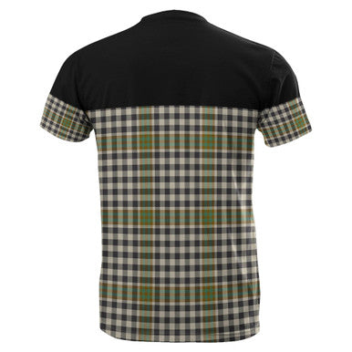 Scottish Burns Check Clan Tartan T-Shirt Horizontal Style Back Side Tartan Plaid