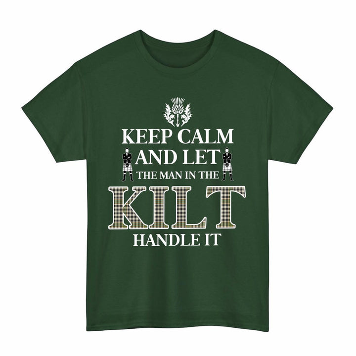 Scottish Burns Check Clan Tartan T-Shirt - Keep Calm Tartan Plaid Forest Green Color