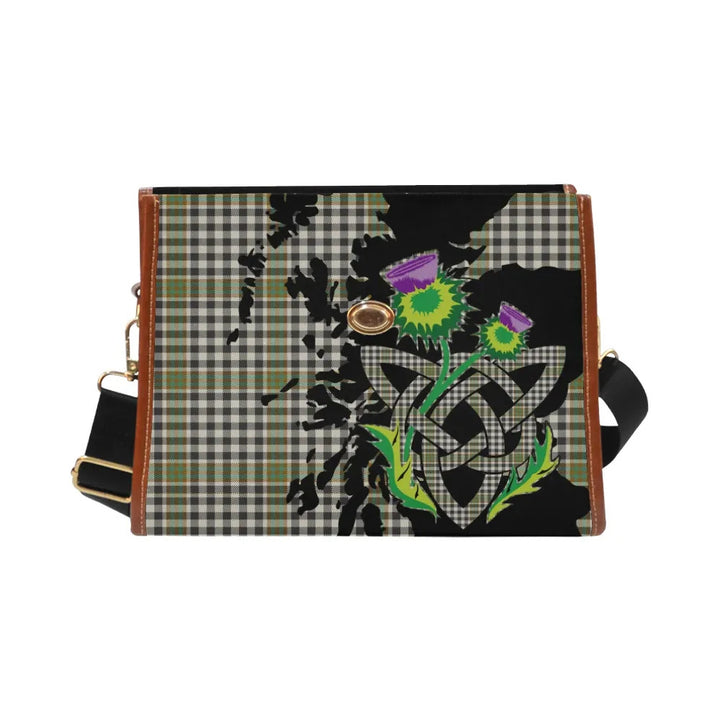 Scottish Burns Check Clan Tartan Waterproof Canvas Bag With Thistle Tartan Plaid 2