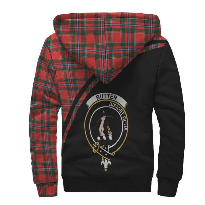 Scottish Butter Clan Crest Tartan Curve Sherpa Hoodie