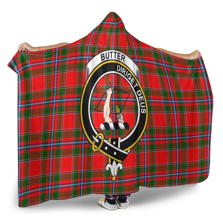 Scottish Butter Clan Crest Tartan Hooded Blanket Tartan Plaid 2