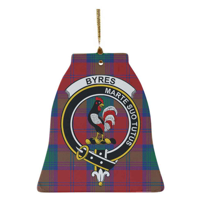 Scottish Byres Clan Crest Tartan Ceramic Ornament Bell Shape Tartan Plaid