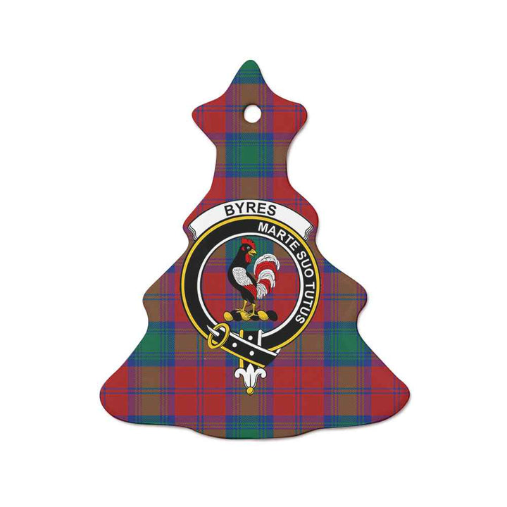 Scottish Byres Clan Crest Tartan Ceramic Ornament Tree Shape Tartan Plaid
