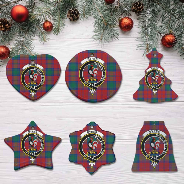 Scottish Byres Clan Crest Tartan Ceramic Ornament All Tartan Plaid