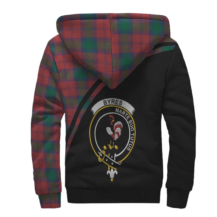 Scottish Byres Clan Crest Tartan Curve Sherpa Hoodie