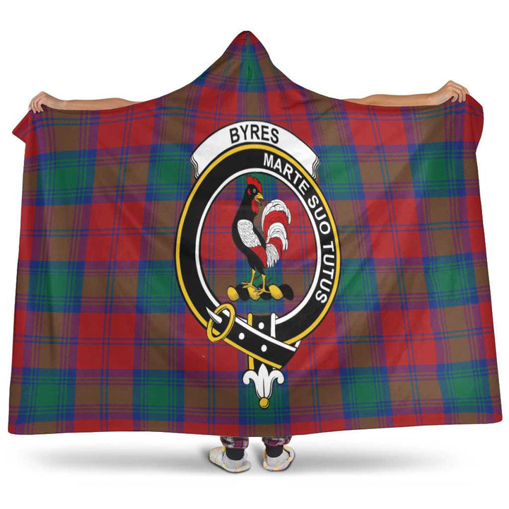 Scottish Byres Clan Crest Tartan Hooded Blanket Tartan Plaid 1