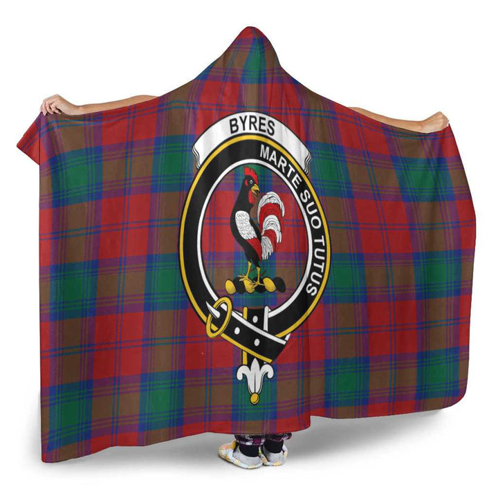 Scottish Byres Clan Crest Tartan Hooded Blanket Tartan Plaid 2