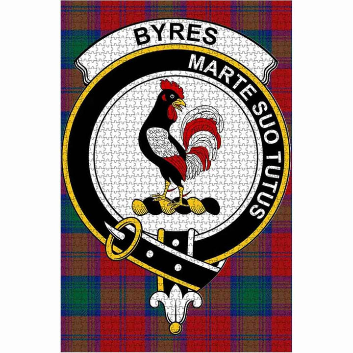 Scottish Byres Clan Crest Tartan Jigsaw Puzzle 1
