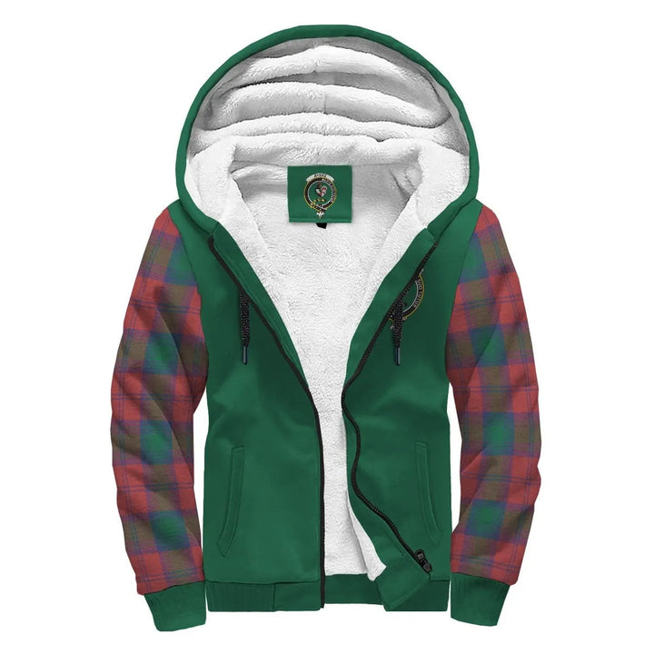 Scottish Byres Clan Crest Tartan Plaid Sleeve Sherpa Hoodie