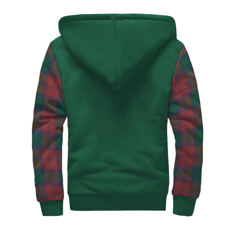 Scottish Byres Clan Crest Tartan Plaid Sleeve Sherpa Hoodie