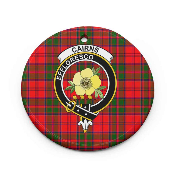Scottish Cairns Clan Crest Tartan Ceramic Ornament Circle Shape Tartan Plaid
