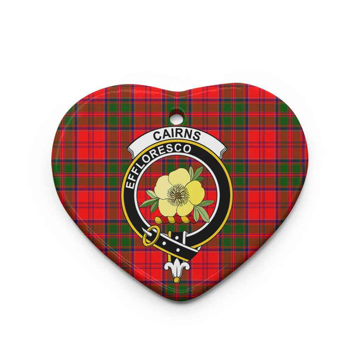 Scottish Cairns Clan Crest Tartan Ceramic Ornament Heart Shape Tartan Plaid