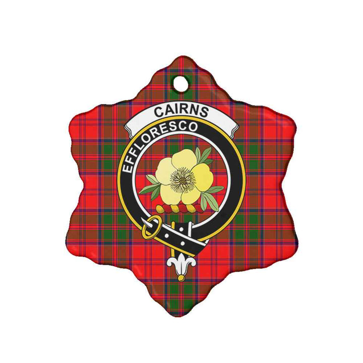 Scottish Cairns Clan Crest Tartan Ceramic Ornament Snow Flake Shape Tartan Plaid