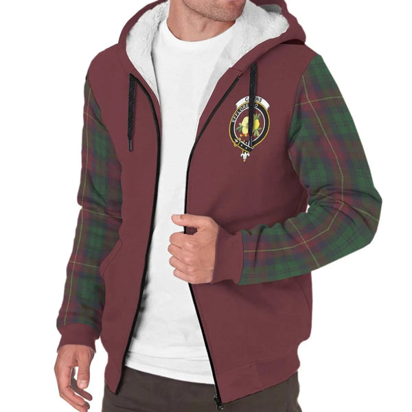 Scottish Cairns Clan Crest Tartan Plaid Sleeve Sherpa Hoodie