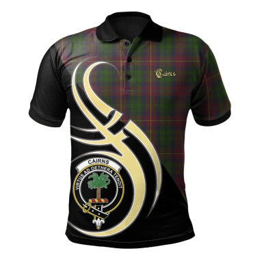 Scottish Cairns Clan Crest Tartan Polo Shirt Believe in Me Front Side Tartan Plaid