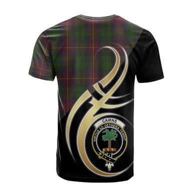 Scottish Cairns Clan Crest Tartan T-Shirt Believe in Me Back Side Tartan Plaid