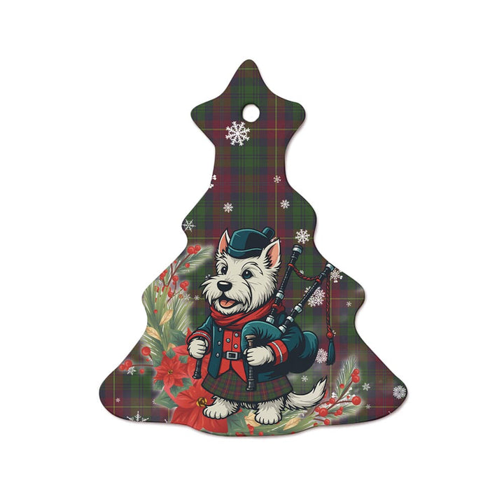 Scottish Cairns Clan Tartan Ceramic Ornament Cute Scottish Terrier Dog Tree Style Tartan Plaid
