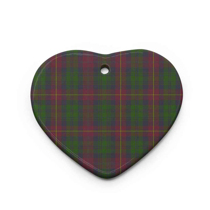 Scottish Cairns Clan Tartan Ceramic Ornament Heart Shape Tartan Plaid