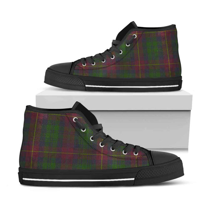 Scottish Cairns Clan Tartan High Top Shoes Black Sole Tartan Plaid
