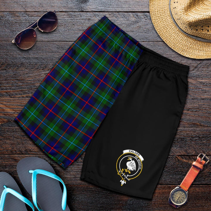 Scottish Calder (Calder-Campbell) Clan Crest Tartan Half of Me Men's Shorts