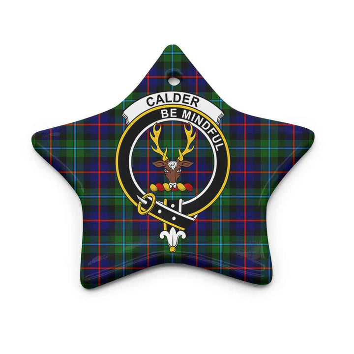 Scottish Calder Clan Crest Tartan Ceramic Ornament Star Shape Tartan Plaid