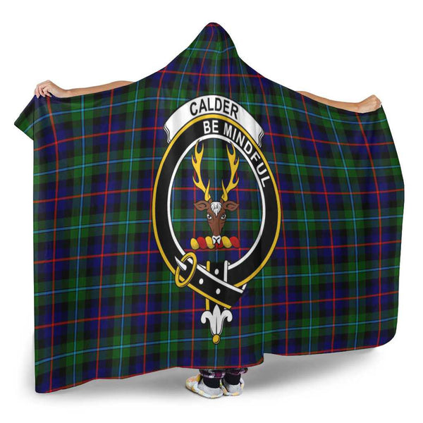 Scottish Calder Clan Crest Tartan Hooded Blanket Tartan Plaid 2