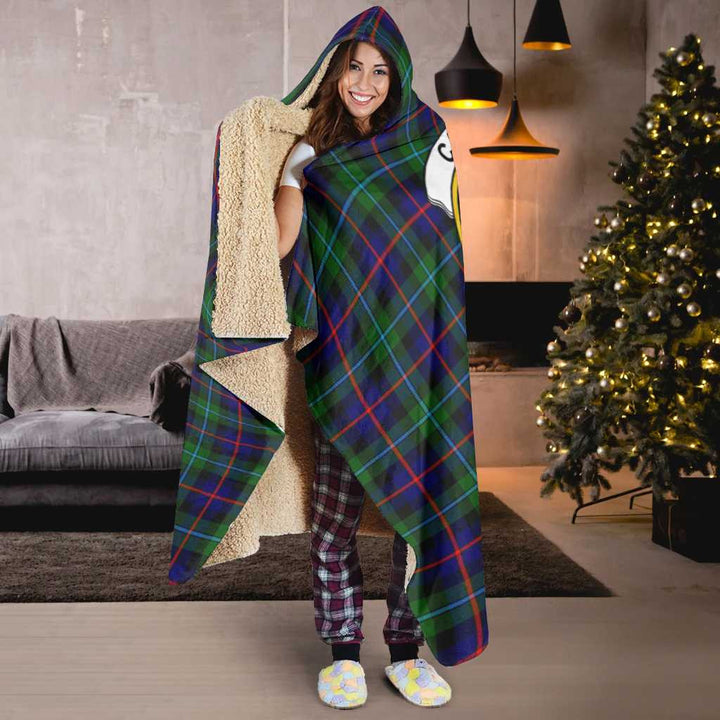 Scottish Calder Clan Crest Tartan Hooded Blanket Tartan Plaid 6