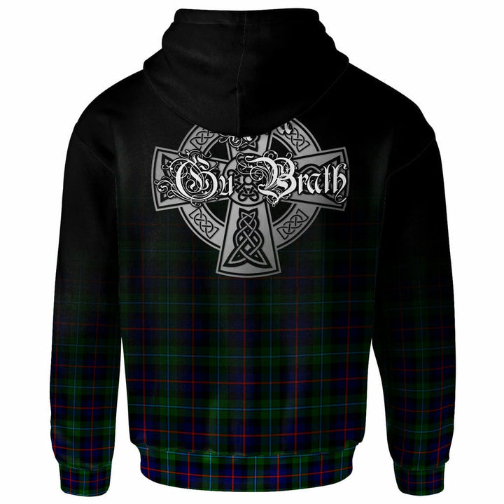 Scottish Calder Clan Crest Tartan Hoodie - Alba Gu Brath Family Crest Celtic Inspired Back Side Tartan Plaid