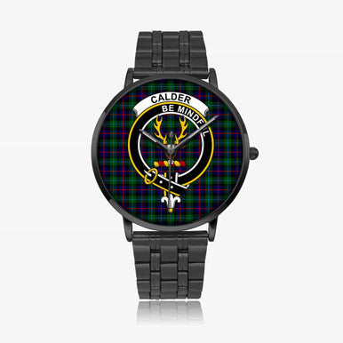 Scottish Calder Clan Crest Tartan Instafamous Steel Quartz Watches Tartan Plaid Black 1