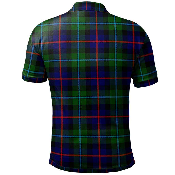 Scottish Calder Clan Crest Tartan Polo Shirt Back Side Tartan Plaid