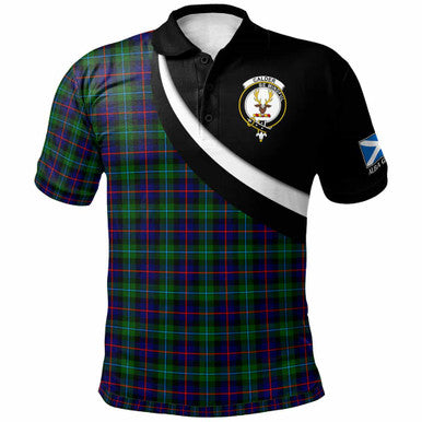 Scottish Calder Clan Crest Tartan Polo Shirt - Scotland Forever Style Front Side Tartan Plaid