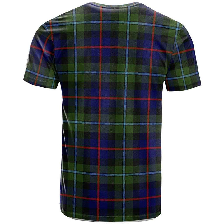 Scottish Calder Clan Crest Tartan T-Shirt Back Side Tartan Plaid
