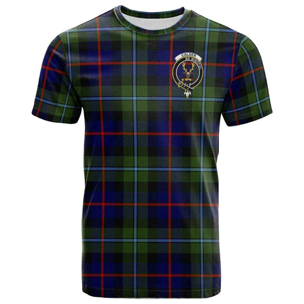 Scottish Calder Clan Crest Tartan T-Shirt Front Side Tartan Plaid