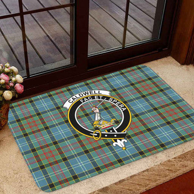 Scottish Caldwell Clan Crest Tartan Door Mat Tartan Plaid 1