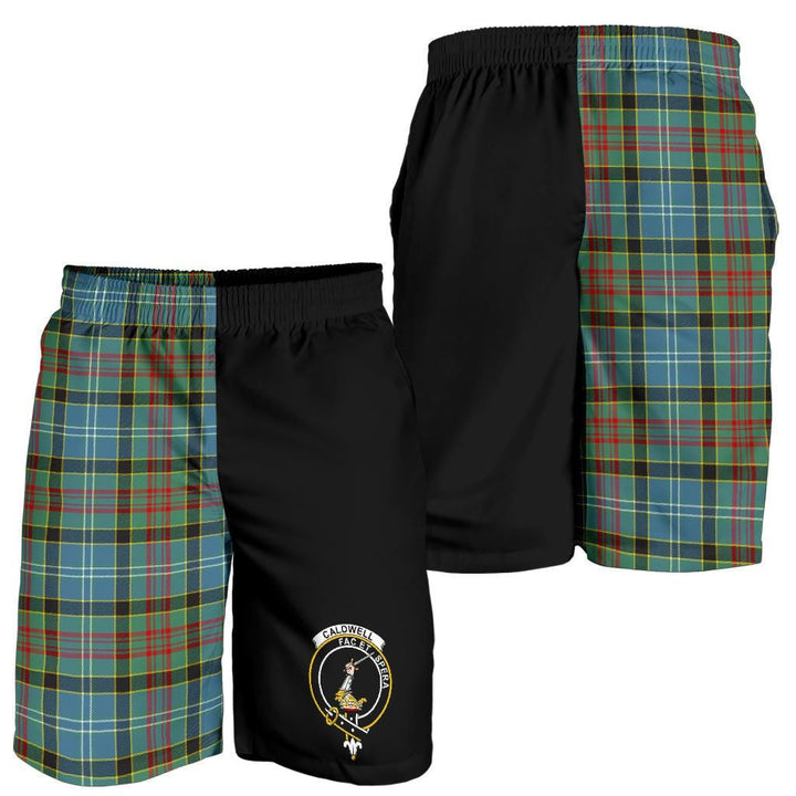 Scottish Caldwell Clan Crest Tartan Half of Me Men's Shorts