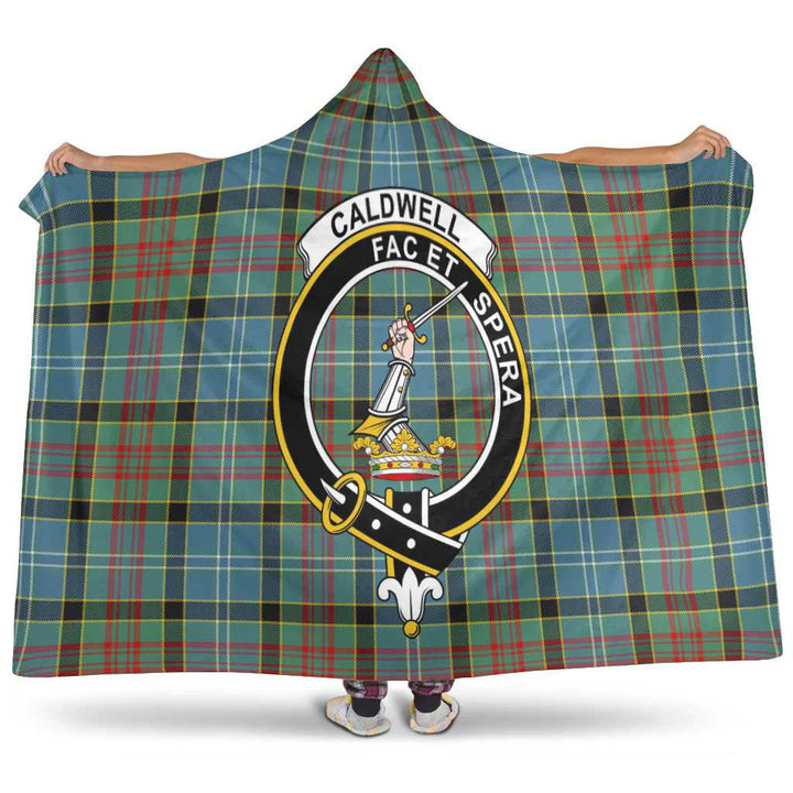 Scottish Caldwell Clan Crest Tartan Hooded Blanket Tartan Plaid 1