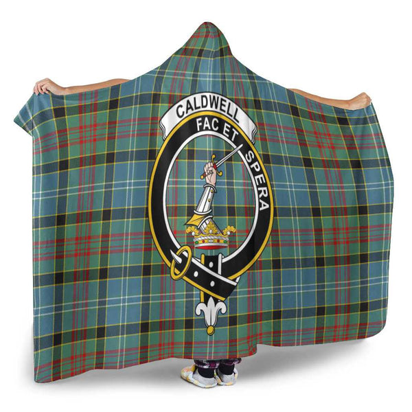 Scottish Caldwell Clan Crest Tartan Hooded Blanket Tartan Plaid 2