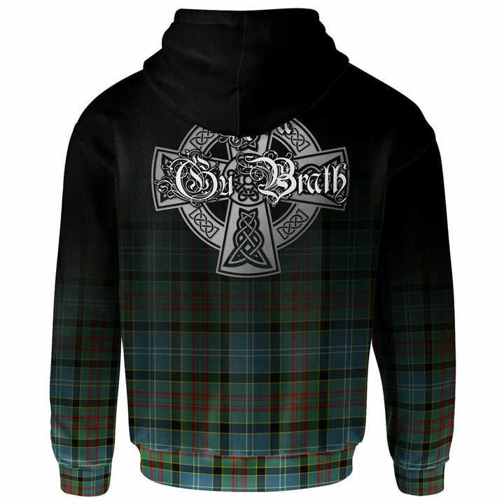 Scottish Caldwell Clan Crest Tartan Hoodie - Alba Gu Brath Family Crest Celtic Inspired Back Side Tartan Plaid