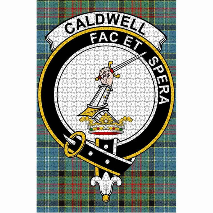 Scottish Caldwell Clan Crest Tartan Jigsaw Puzzle 1